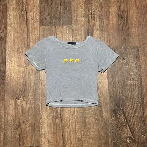 brandy melville blue cropped tee